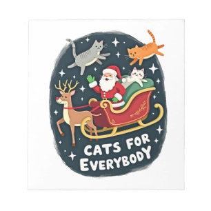 Cats For Everybody Christmas Cat Funny Xmas Women Notepad