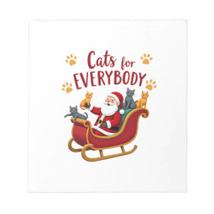 Cats For Everybody Christmas Cat Funny Xmas Women Notepad