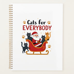 Cats For Everybody Christmas Cat Funny Xmas Women Planner