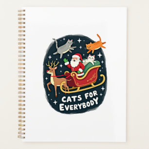 Cats For Everybody Christmas Cat Funny Xmas Women Planner