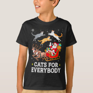 Cats For Everybody Christmas Cat Funny Xmas Women  T-Shirt