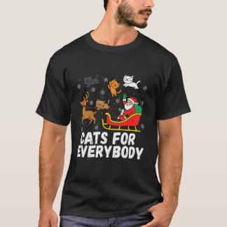 Cats for Everybody Christmas Cat Funny Xmas Women  T-Shirt
