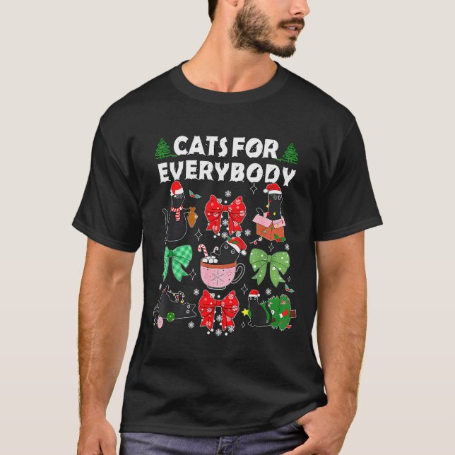 Cats For Everybody Christmas Cat Funny Xmas Women  T-Shirt (Front)