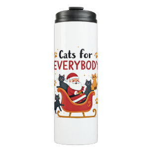 Cats For Everybody Christmas Cat Funny Xmas Women Thermal Tumbler