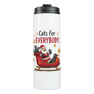 Cats For Everybody Christmas Cat Funny Xmas Women Thermal Tumbler