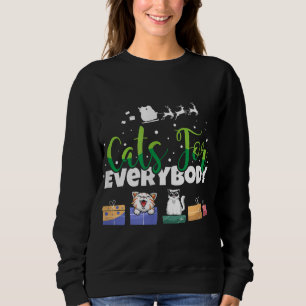 Cats For Everybody Christmas Cat Kitty Lover Xmas  Sweatshirt