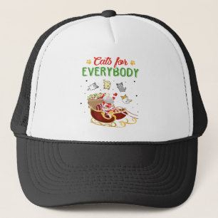 Cats For Everybody Christmas Cat Lover Funny Trucker Hat