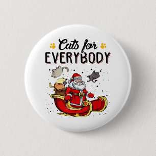 Cats for Everybody Christmas Cat Lover Gift 6 Cm Round Badge