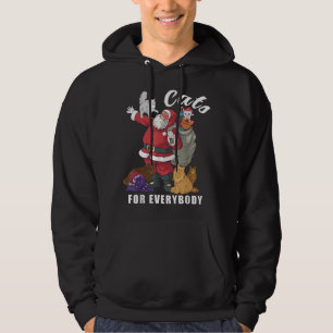 Cats For Everybody Christmas Cat Lover Santa Gifts Hoodie