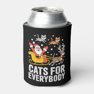 Cats For Everybody Christmas Cat Santa Xmas Can Cooler