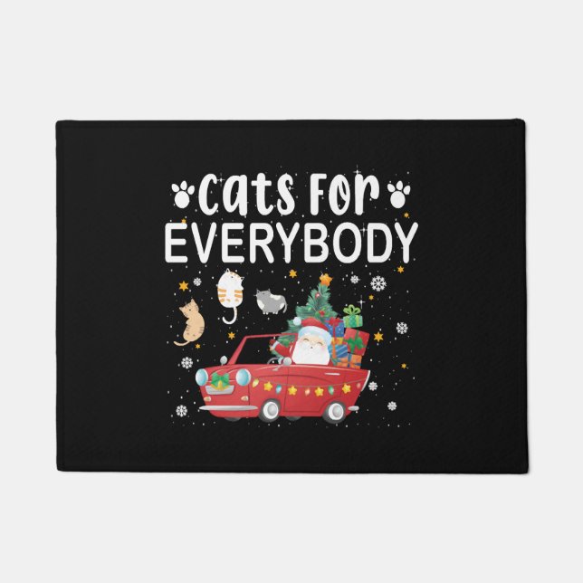 Cats For Everybody Christmas Doormat (Front)