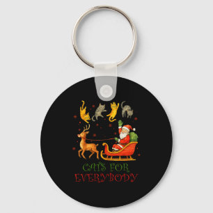 Cats For Everybody Christmas Funny Cat Xmas Santa  Key Ring