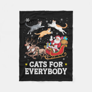 Cats For Everybody Christmas Funny Santa Cat Lover Fleece Blanket