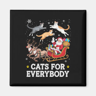 Cats For Everybody Christmas Funny Santa Cat Lover Magnet