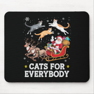 Cats For Everybody Christmas Funny Santa Cat Lover Mouse Pad
