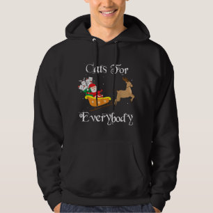 Cats For Everybody Christmas Santa Cute Cat Lover Hoodie
