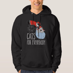 Cats for Everybody Cute Christmas Cat Santa Hat Fu Hoodie