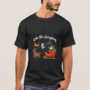 Cats For Everybody Funny Cat Santa Christmas Merry T-Shirt