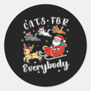 Cats For Everybody Funny Santa Xmas Apparel Classic Round Sticker