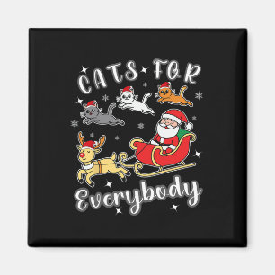 Cats For Everybody Funny Santa Xmas Apparel Magnet
