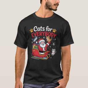 Cats for Everybody Funny Ugly Christmas Cat Santa  T-Shirt
