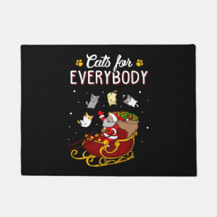 Cats For Everybody Funny Ugly Christmas Swea Doormat