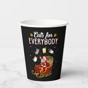 Cats For Everybody Funny Ugly Christmas Swea Paper Cups