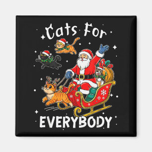 Cats For Everybody Santa Christmas Funny Cat Xmas Magnet
