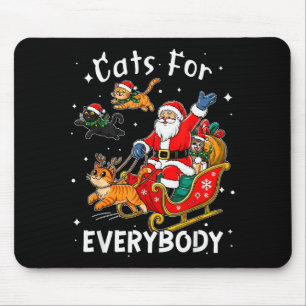 Cats For Everybody Santa Christmas Funny Cat Xmas Mouse Pad