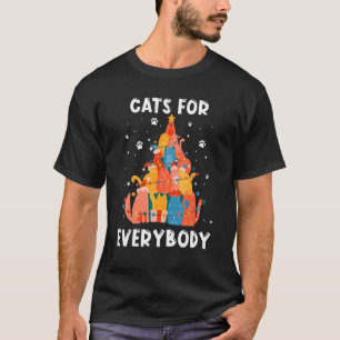 Cats For Everybody Santa Christmas PJs Xmas Tree T-Shirt