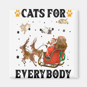 Cats For Everybody Santa Funny Christmas PJs Xmas Magnet