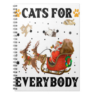 Cats For Everybody Santa Funny Christmas PJs Xmas Notebook