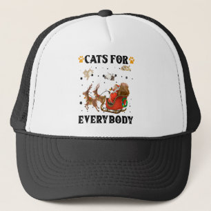 Cats For Everybody Santa Funny Christmas PJs Xmas Trucker Hat