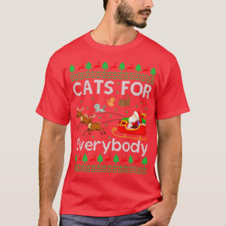 Cats For Everybody Santa Funny Christmas T-Shirt
