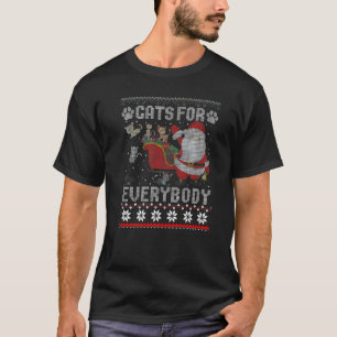 Cats For Everybody Santa Ugly Christmas Pjs Cat T-Shirt
