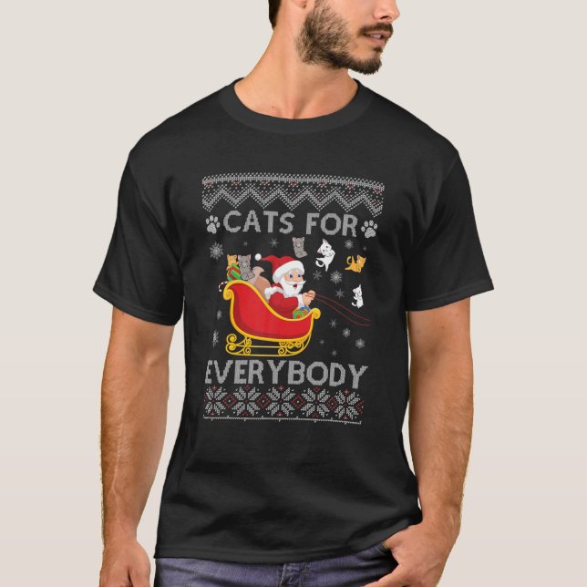 Cats For Everybody Santa Ugly Christmas Sweater Ca (Front)