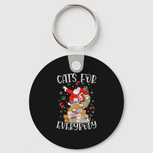 Cats For Everybody Ugly Christmas Cat Funny Xmas Key Ring