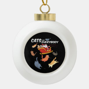 Cats for everyone ceramic ball christmas ornament