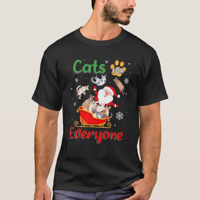 Cats For Everyone Christmas Santa Claus Cats T-Shirt (Front)