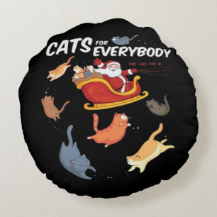 Cats for everyone  round cushion