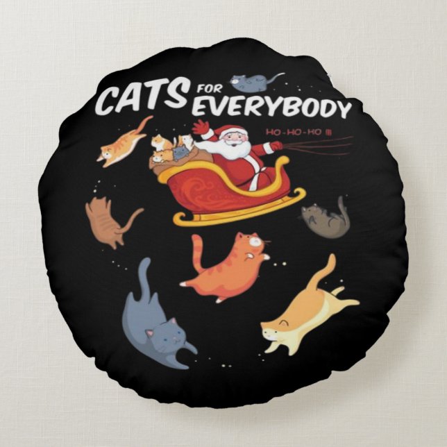 Cats for everyone  round cushion (Back)