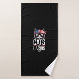 Cats for Harris 2024 - Kamala Harris for President Bath Towel