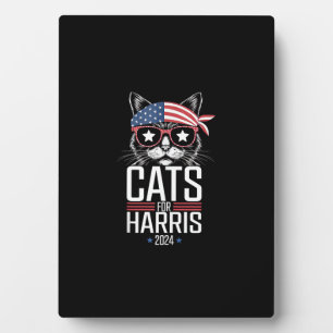 Cats for Harris 2024 - Kamala Harris for President Plaque