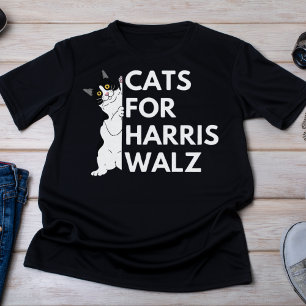 Cats for Harris Walz 2024 Campaign T-Shirt