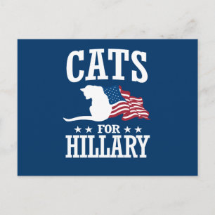 CATS FOR HILLARY POSTCARD