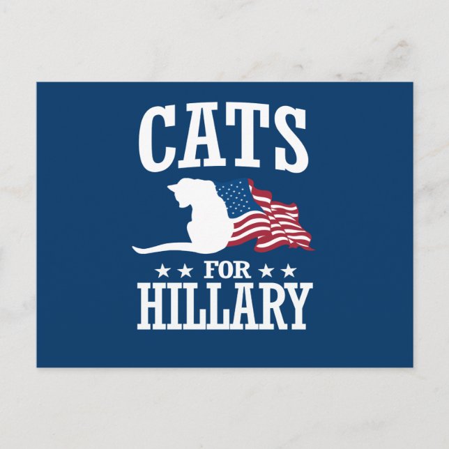 CATS FOR HILLARY POSTCARD (Front)