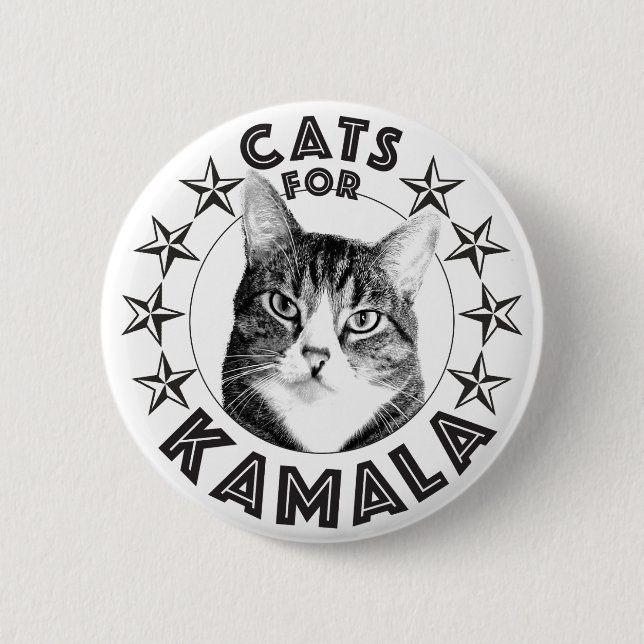 cats for KAMALA 2024 6 Cm Round Badge (Front)