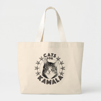 Cats for Kamala 2024 Large Tote Bag