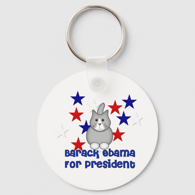 Cats For Obama Key Ring (Front)