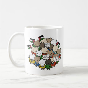Cats for Palestine – Kawaii Cats for Justice Coffee Mug